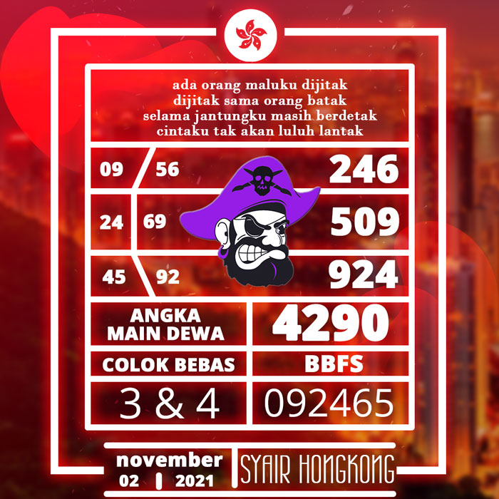 BOCORAN SYAIR HONGKONG HARI INI