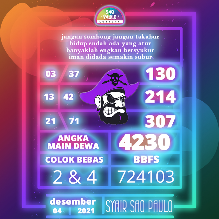 PREDIKSI SYAIR SAO PAULO JITU