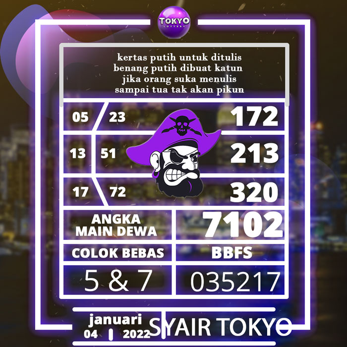 BOCORAN SYAIR TOKYO JITU 3D