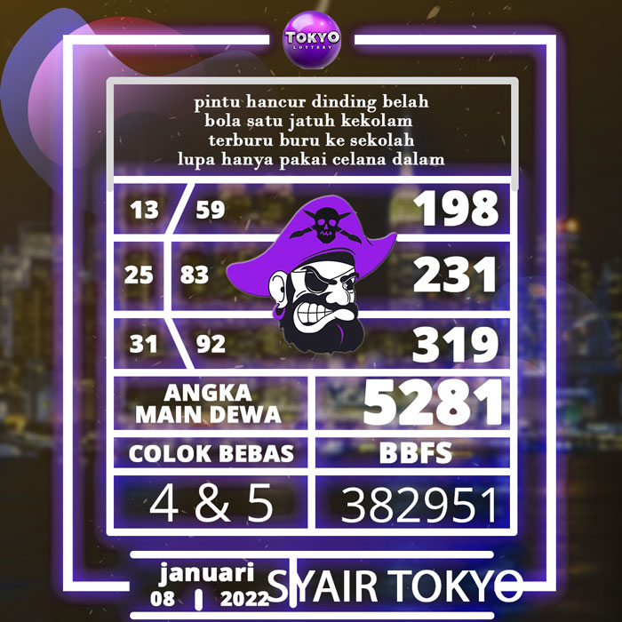 PREDIKSI SYAIR TOKYO JITU 6D