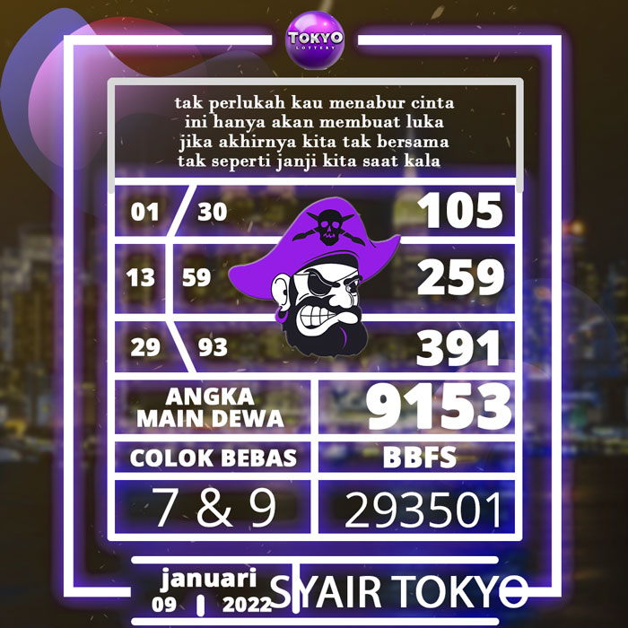 CODE SYAIR TOKYO AKURAT