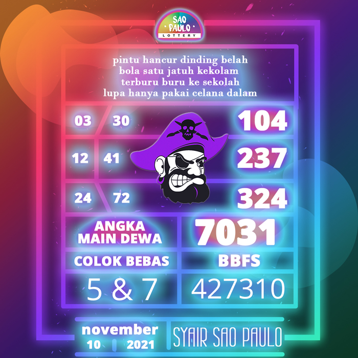 PREDIKSI SYAIR SAO PAULO HARI INI