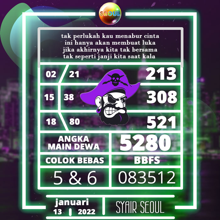 BOCORAN SYAIR SEOUL JITU DAN AKURAT