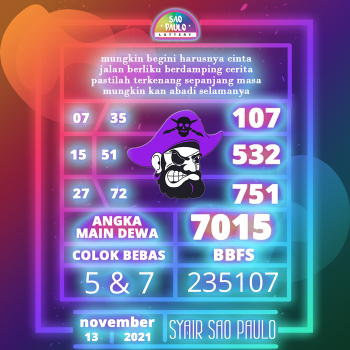 PREDIKSI SYAIR SAO PAULO TERJITU
