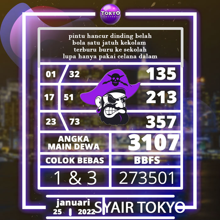 PREDIKSI SYAIR TOKYO JITU DAN AKURAT