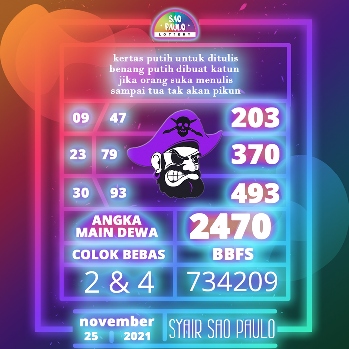 PREDIKSI SYAIR SAO PAULO JITU