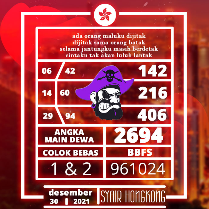 BOCORAN SYAIR HONGKONG JITU MALAM INI