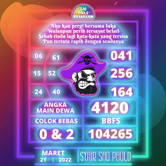Prediksi ramalan SYAIR TOGEL Sao Paulo hari Senin
