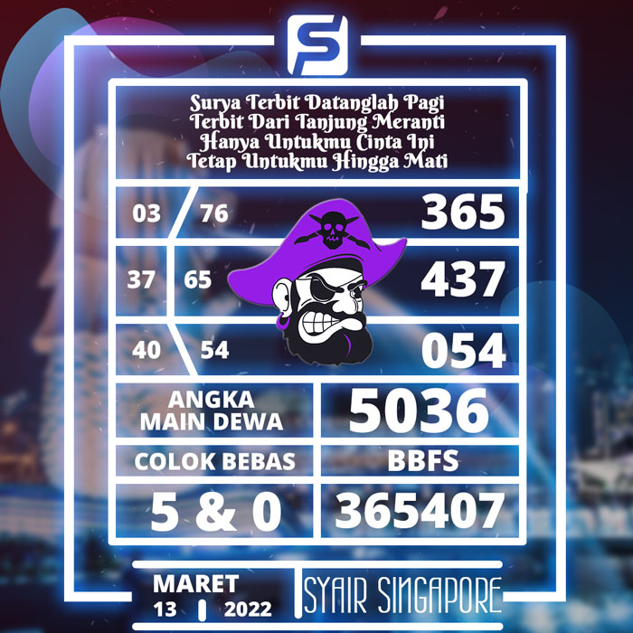 PREDIKSI BOCORAN SYAIR TOGEL SINGAPORE HARI MINGGU