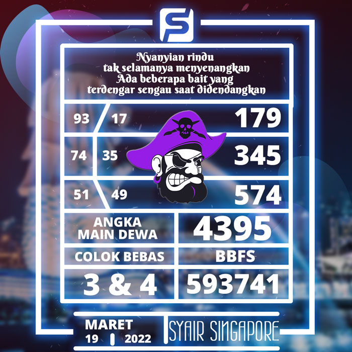 PREDIKSI RAMALAN SYAIR TOGEL SINGAPORE HARI SABTU
