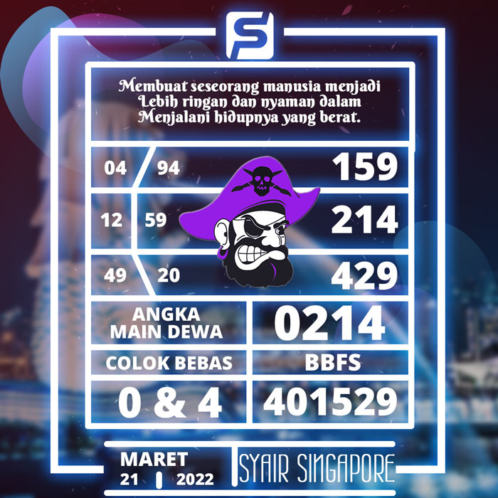 PREDIKSI RAMALAN SYAIR TOGEL SINGAPORE HARI SENIN
