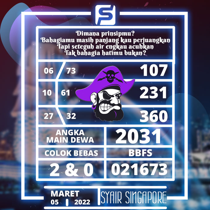 PREDIKSI TERJITU SYAIR TOGEL SINGAPORE HARI SABTU