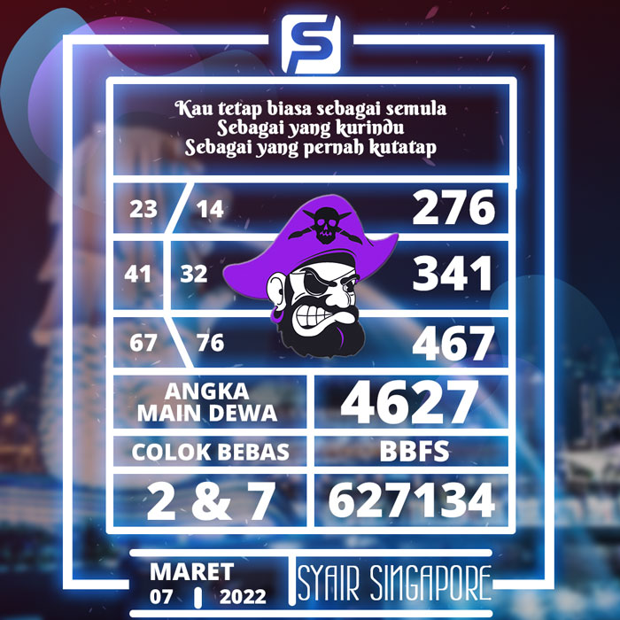 PREDIKSI TERCEPAT SYAIR TOGEL SINGAPORE HARI SENIN