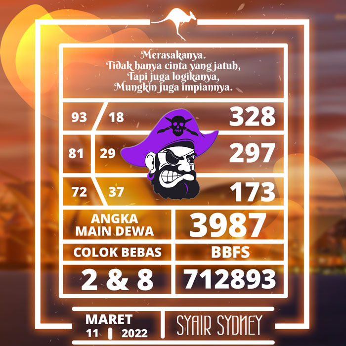PREDIKSI TERPERCAYA SYAIR TOGEL SYDNEY HARI JUMAT