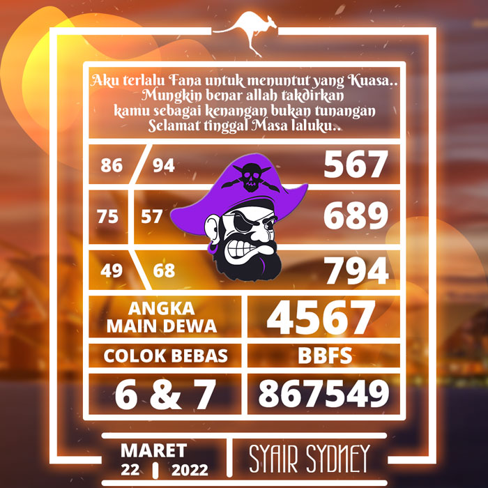 PREDIKSI BOCORAN SYAIR TOGEL SDYNEY HARI SELASA