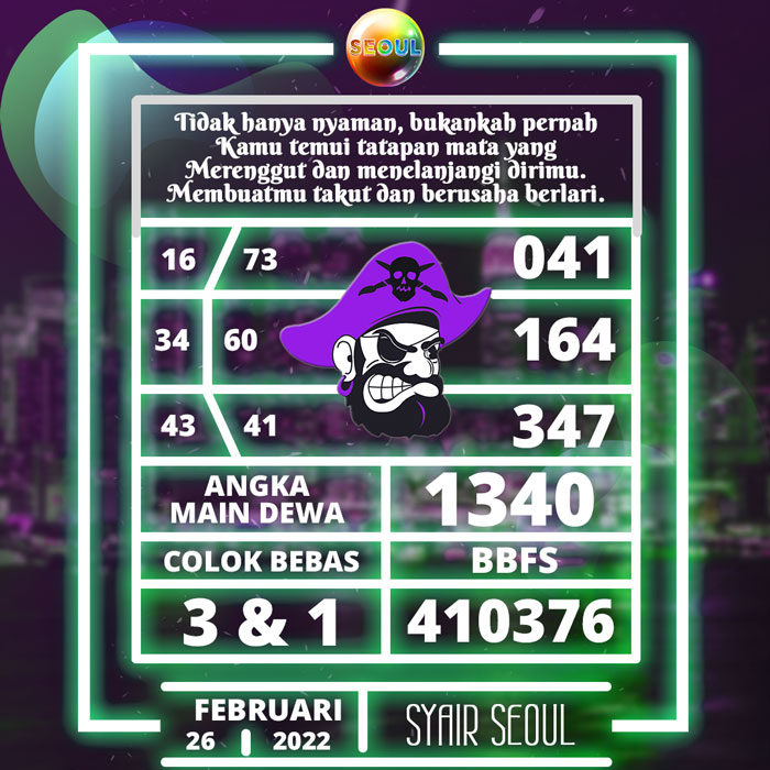 Prediksi Terpercaya SYAIR TOGEL Seoul hari Sabtu