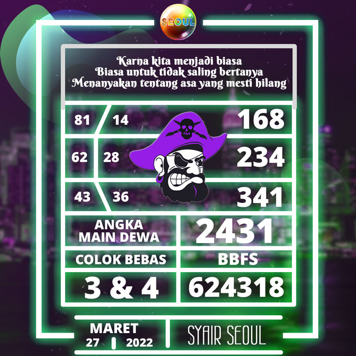Prediksi 4G SYAIR TOGEL Seoul hari Minggu