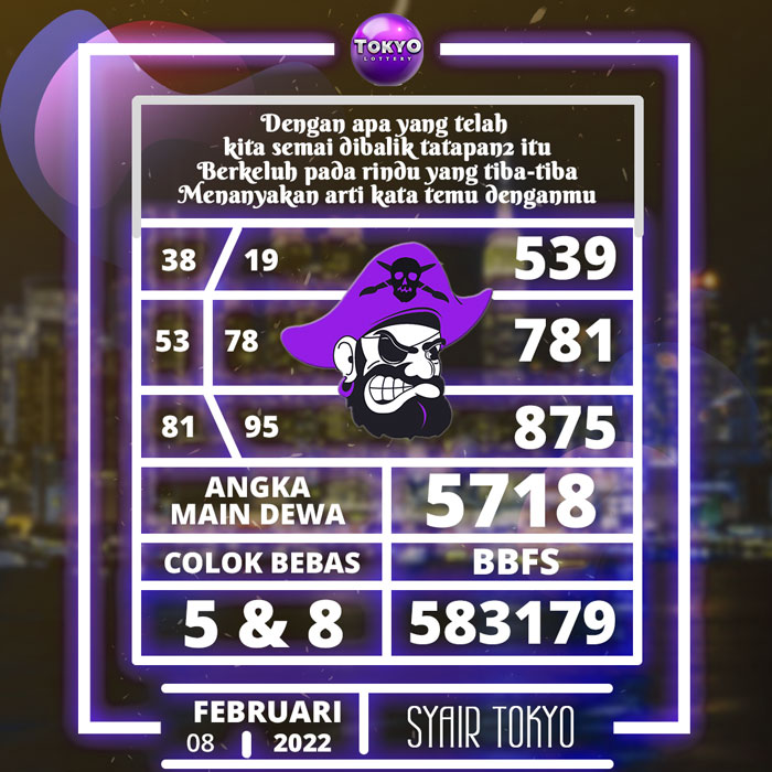 Prediksi Terpercaya SYAIR TOGEL Tokyo hari Selasa