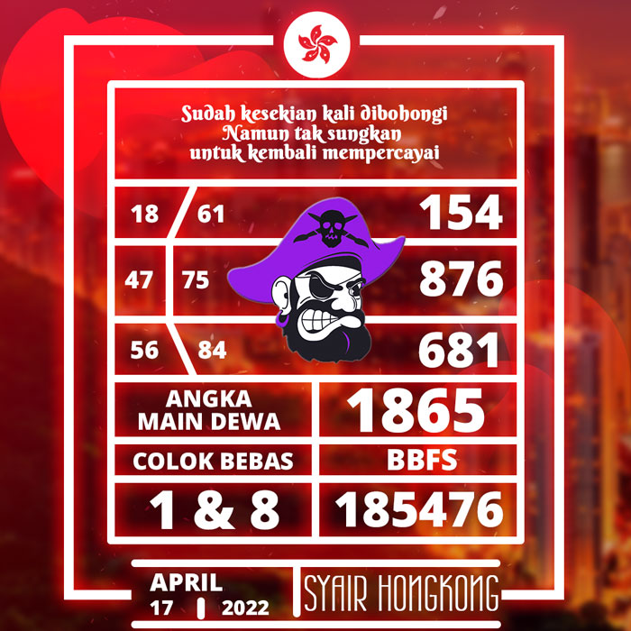 PREDIKSI TERAKURAT SYAIR TOGEL HONGKONG HARI MINGGU