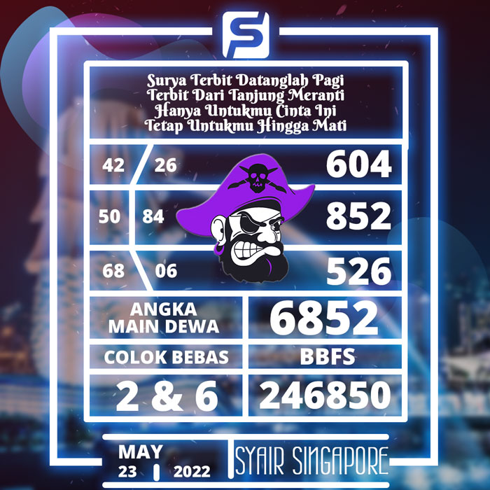 PREDIKSI TERPERCAYA SYAIR TOGEL SINGPAORE HARI SENIN