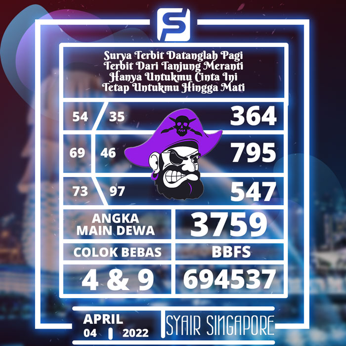 PREDIKSI TERDEPAN SYAIR TOGEL SINGAPORE HARI SENIN