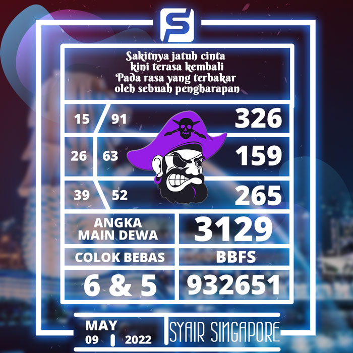 PREDIKSI MANTAP SYAIR TOGEL SINGAPORE HARI SENIN