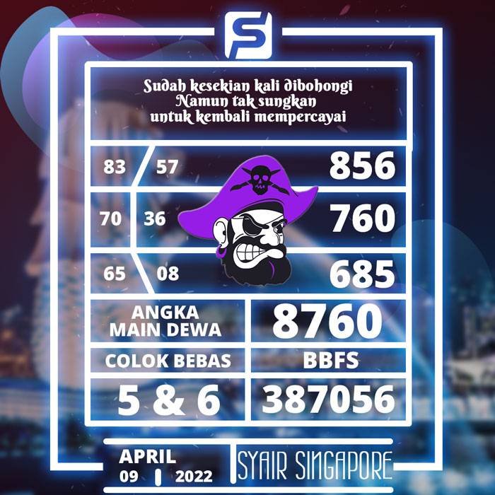 PREDIKSI BOCORAN SYAIR TOGEL SINGAPORE HARI SABTU