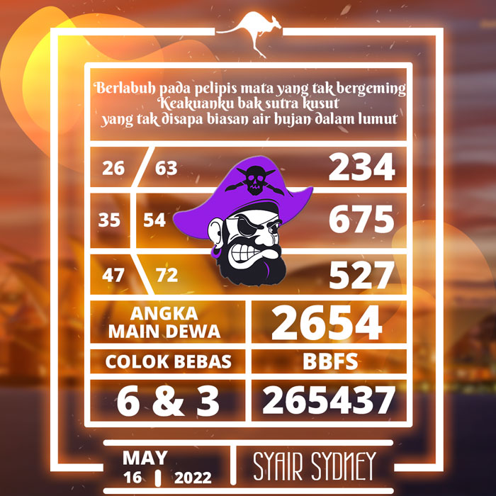 PREDIKSI RAMALAN SYAIR TOGEL SYDNEY HARI SENIN