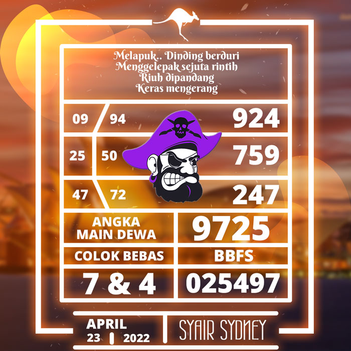 PREDIKSI TERPERCAYA SYAIR TOGEL SYDNEY HARI SABTU