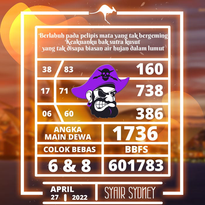 PREDIKSI TERPERCAYA SYAIR TOGEL SYDNEY HARI RABU