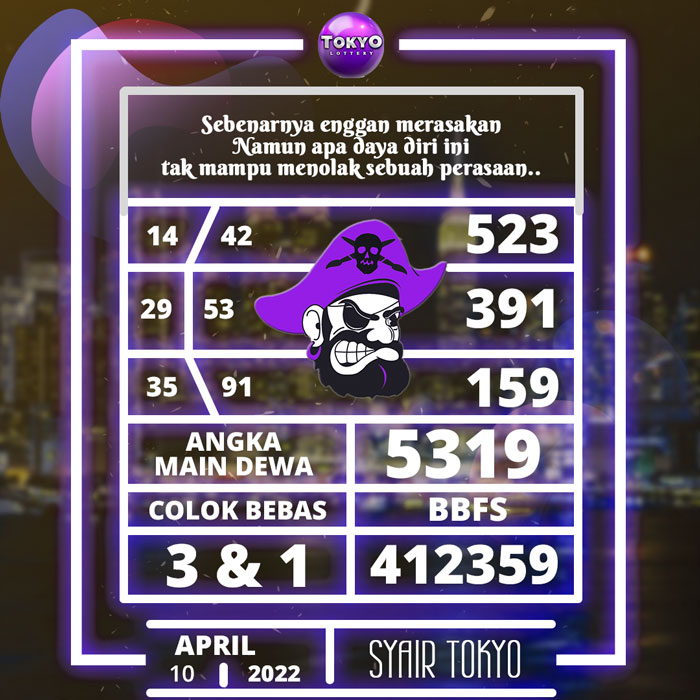 Prediksi bocoran SYAIR TOGEL  Tokyo hari Minggu