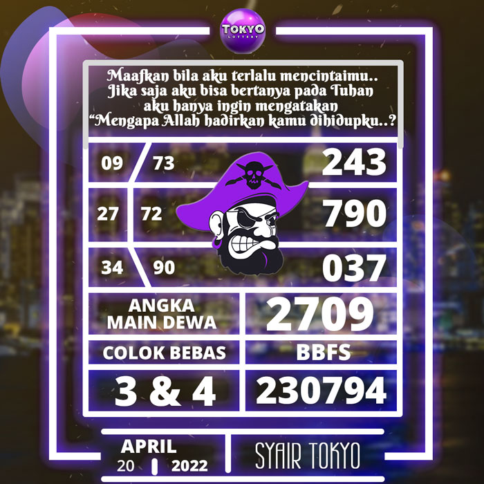 Prediksi 3G SYAIR TOGEL TOkyo hari Rabu
