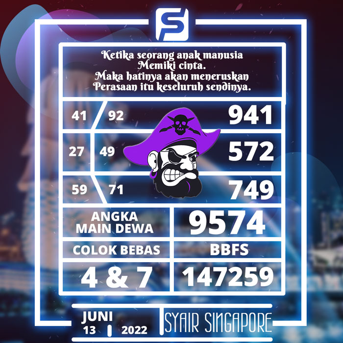 PREDIKSI TERAKURAT SYAIR TOGEL SINGAPORE HARI SENIN