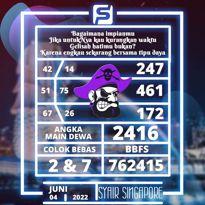 PREDIKSI TERJITU SYAIR TOGEL SINGAPORE HARI SABTU