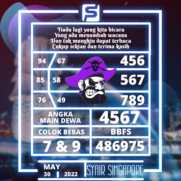 PREDIKSI TERJITU SYAIR TOGEL SINGAPORE HARI SENIN