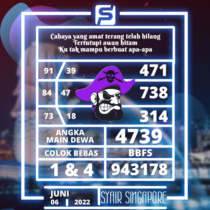 PREDIKSI RAMALAN SYAIR TOGEL SINGAPORE HARI SENIN