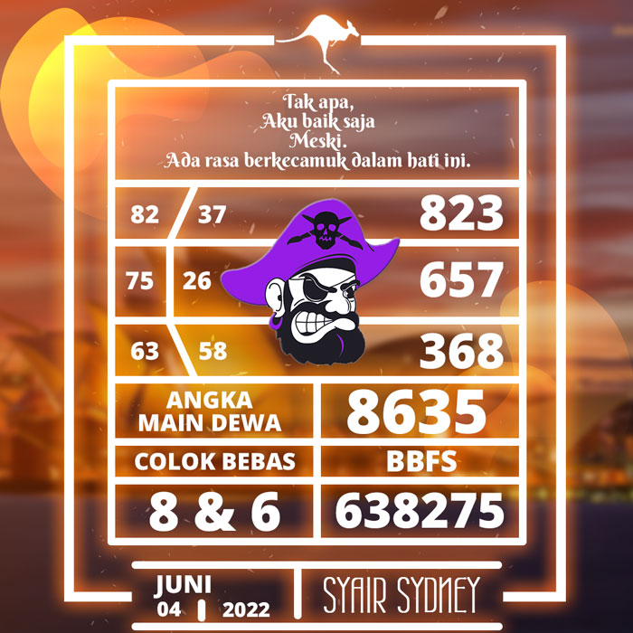 PREDIKSI RAMALAN SYAIR TOGEL SYDNEY HARI SABTU