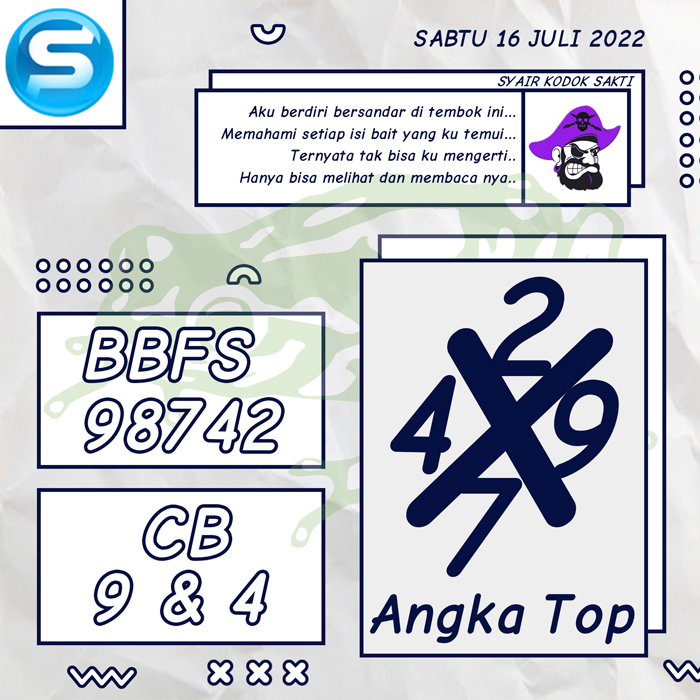 PREDIKSI BOCORAN SYAIR TOGEL SINGAPORE HARI SABTU