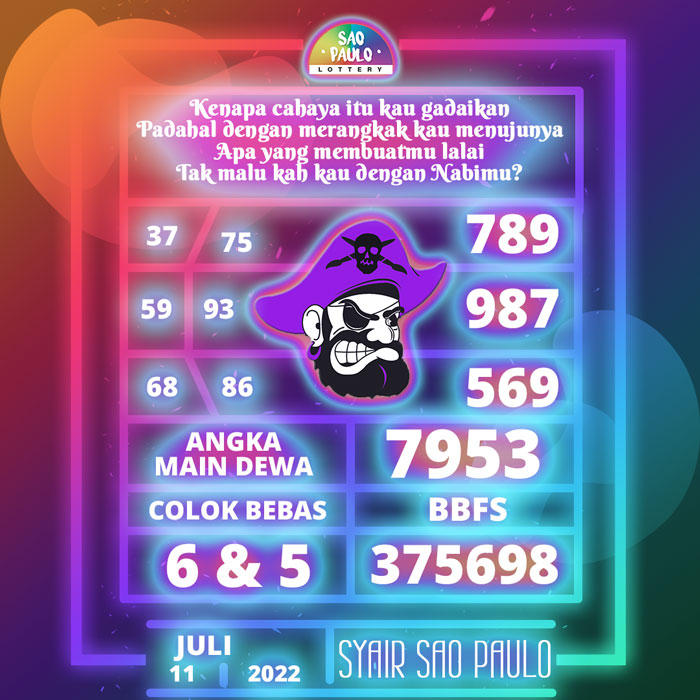 Prediksi 6D SYAIR TOGEL Sao Paiulo hari Senin