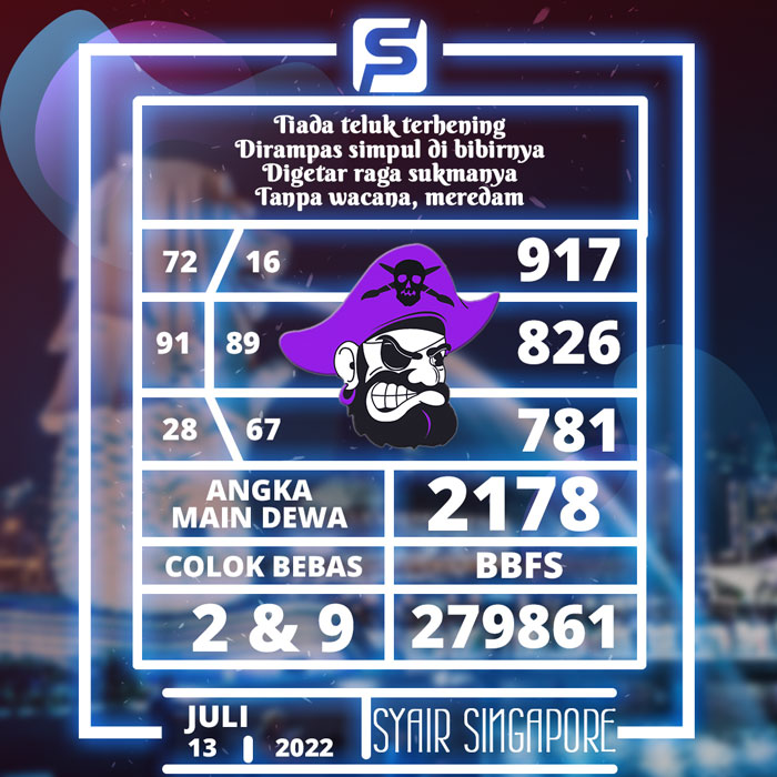 PREDIKSI TERAKURAT SYAIR TOGEL SINGAPORE HARI RABU