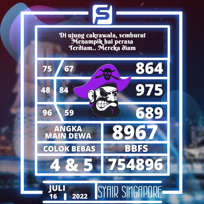 PREDIKSI BOCORAN SYAIR TOGEL SINGAPORE HARI SABTU