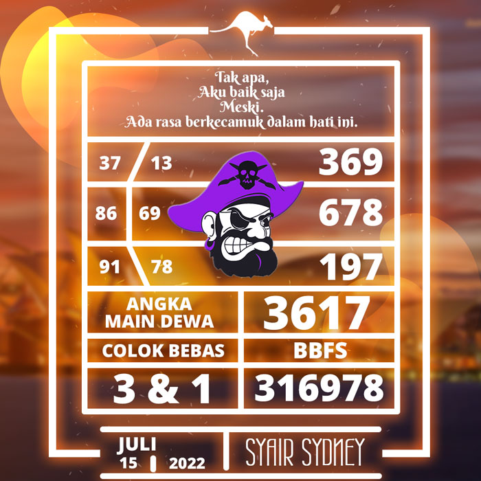 PREDIKSI RAMALAN SYAIR TOGEL SYDNEY HARI JUMAT
