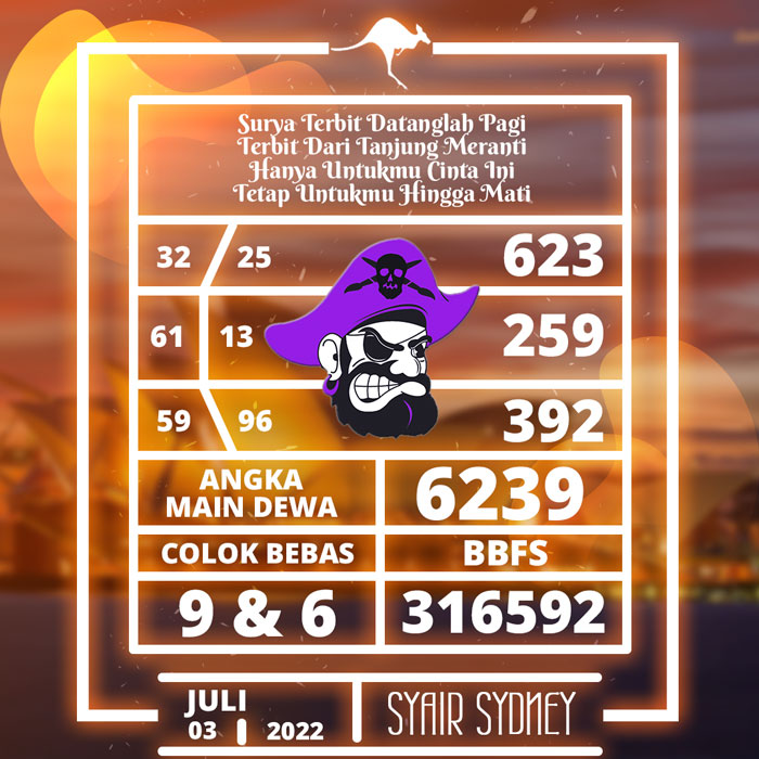 PREDIKSI TERPERCAYA SYAIR TOGEL SYDNEY HARI MINGGU