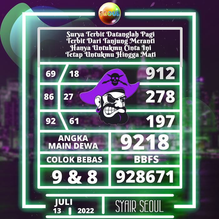 Prediksi terdepan SYAIR TOGEL Seoul hari Rabu